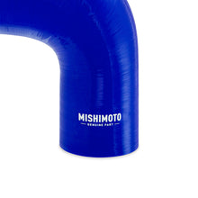 Load image into Gallery viewer, Mishimoto Silicone Reducer Coupler 90 Degree 3in to 3.5in - Blue