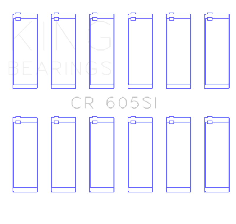 King Engine Bearings GM 2.8L/3.4L V6 (Size 1.0) Connecting Rod Bearings Set of 6