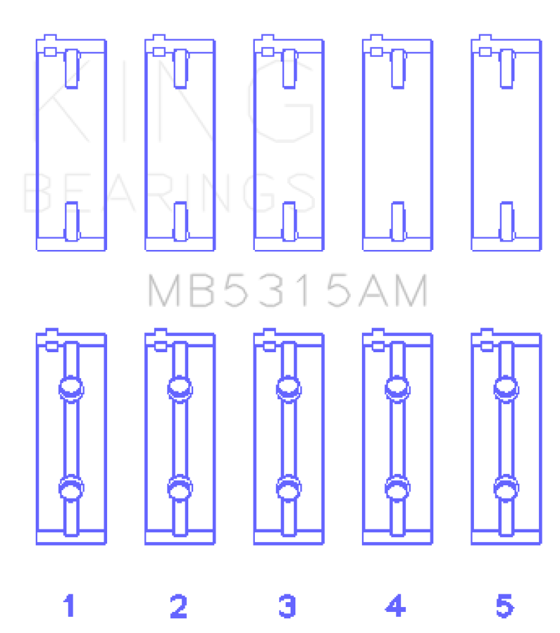 King Engine Bearings Mitsubishi 4G63T/4G64 (Size 0.5) Main Bearing Set