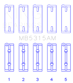 King Engine Bearings Mitsubishi 4G63T/4G64 (Size 0.5) Main Bearing Set