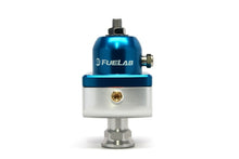 Load image into Gallery viewer, Fuelab 555 High Pressure Adjustable FPR Blocking 25-65 PSI (1) -8AN In (2) -8AN Out - Blue
