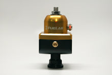 Load image into Gallery viewer, Fuelab 555 Carb Adjustable FPR Blocking 4-12 PSI (1) -8AN In (2) -8AN Out - Gold