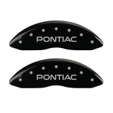 MGP 4 Caliper Covers Engraved Front & Rear Pontiac Black finish silver ch