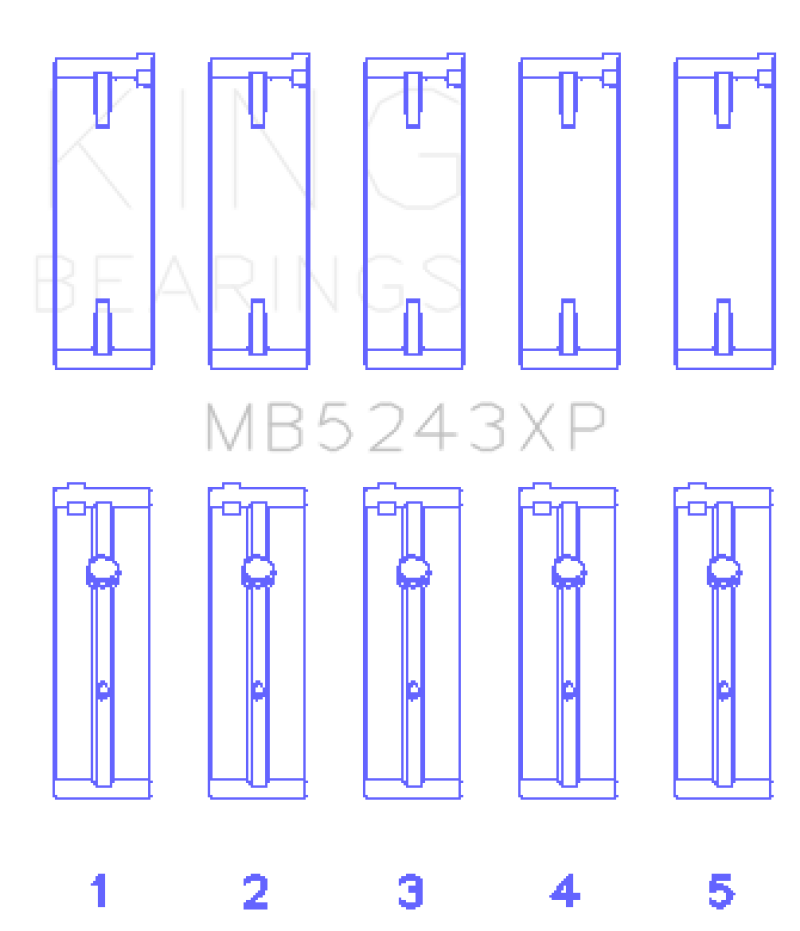 King Engine Bearings Nissan SR20DE/DET 2.0L Performance Main Bearing Set - Size STDX