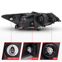Load image into Gallery viewer, ANZO 2009-2012 Acura TSX Projector Headlights w/ Halo Black (CCFL) (HID Compatible)