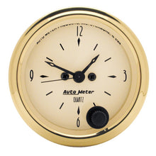 Load image into Gallery viewer, AutoMeter Gauge Clock 2-1/16in. 12HR Analog Golden Oldies