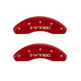 MGP Front set 2 Caliper Covers Engraved Front i-Vtec Red finish silver ch