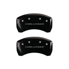 Load image into Gallery viewer, MGP 4 Caliper Covers Engraved Front &amp; Rear Block/Challenger Black finish silver ch