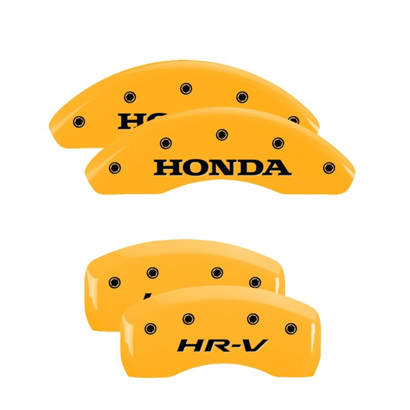 MGP 4 Caliper Covers Engraved Front & Rear Ridgeline Yellow Finish Black Char 2019 Honda Ridgeline