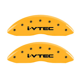 MGP 4 Caliper Covers Engraved Front & Rear I-Vtec Yellow Finish Black Char 2017 Acura RDX