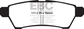 EBC 05+ Nissan Frontier 2.5 2WD Yellowstuff Rear Brake Pads