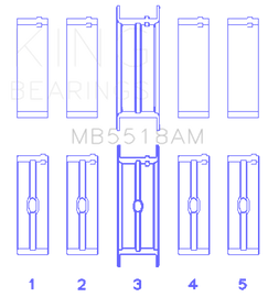 King Engine Bearings AMC / Jeep 390 & 401 (Undersize 0.30in) Crankshaft Main Bearing Set