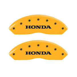 MGP 4 Caliper Covers Engraved Front Honda Engraved Rear Odyssey Yellow finish black ch