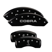 Load image into Gallery viewer, MGP Rear set 2 Caliper Covers Engraved Rear Tiffany Snake Black finish silver ch