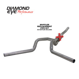 Diamond Eye KIT 4in Catback MFLR RPLCMENT PIPE DUAL SS: 2006-2007.5 CHEVY/GMC 6.6L 2500/3500