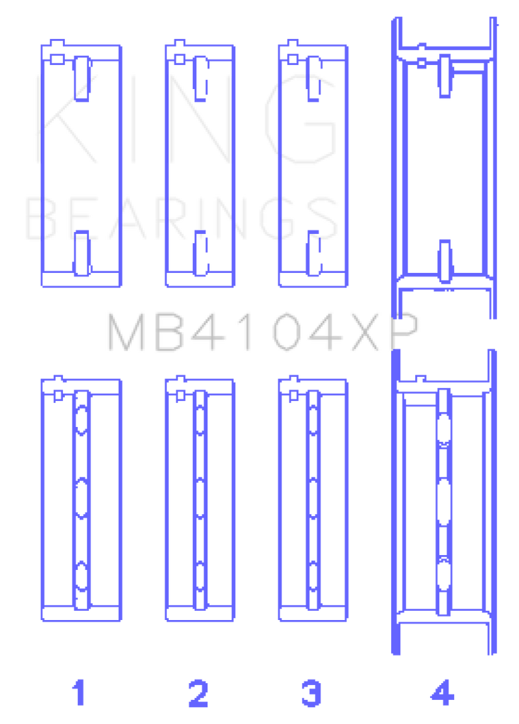 King Engine Bearings Nissan VG30DE/VG30DETT (Size +0.5) Performance Main Bearing Set