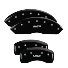 Load image into Gallery viewer, MGP 4 Caliper Covers Engraved Front &amp; Rear MGP Black Finish Silver Char 2017 Toyota Corolla IM