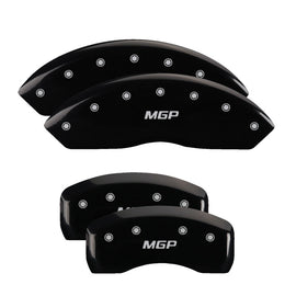 MGP 4 Caliper Covers Engraved Front & Rear MGP Black Finish Silver Char 2017 Toyota Corolla IM