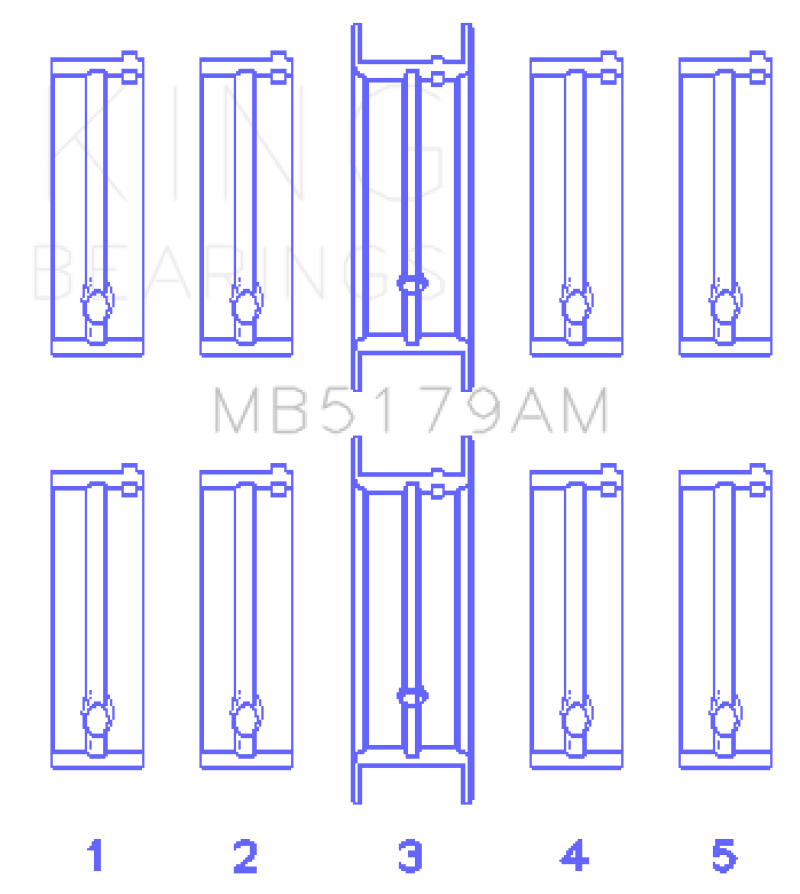 King Engine Bearings Daewoo/GM/Opel/Vauxhall (Size 0.25) Main Bearing Set