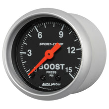 Load image into Gallery viewer, Autometer 2-1/16in 0-15 PSI Mechanical Sport-Comp Boost Pressure Gauge