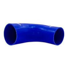 Load image into Gallery viewer, Mishimoto Silicone Reducer Coupler 90 Degree 3in to 4in - Blue