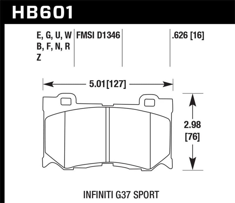 Hawk 10-12 Infiniti FX50 / 09-12 G37 / 09-13 Nissan 370Z DTC-30 Race Front Brake Pads