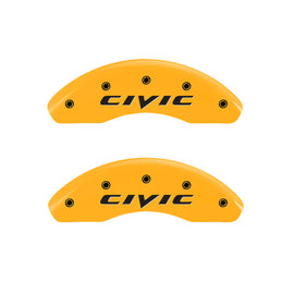 MGP 4 Caliper Covers Engraved Front & Rear Honda Yellow finish black ch