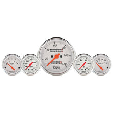 Load image into Gallery viewer, AutoMeter Gauge Kit 5 Pc. 3-1/8in. &amp; 2-1/16in. Mech. Speedo. Wtmp &amp; Oilp Arctic Wht