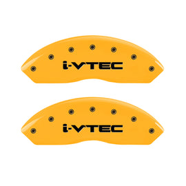 MGP 4 Caliper Covers Engraved F & R I-Vtec Yellow Finish Black Char 2010 Honda Accord Crosstour
