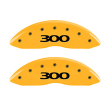 Load image into Gallery viewer, MGP 4 Caliper Covers Engraved Front &amp; Rear 300 Yellow Finish Black Char 2007 Chrysler 300
