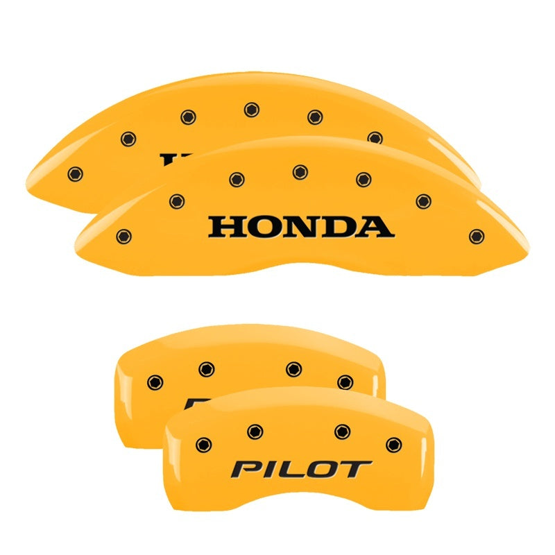 MGP 4 Caliper Covers Engraved Front Honda Rear H Logo Yellow Finish Black Char 2010 Honda Crosstour