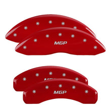 Load image into Gallery viewer, MGP 4 Caliper Covers Engraved Front &amp; Rear MGP Red finish silver ch