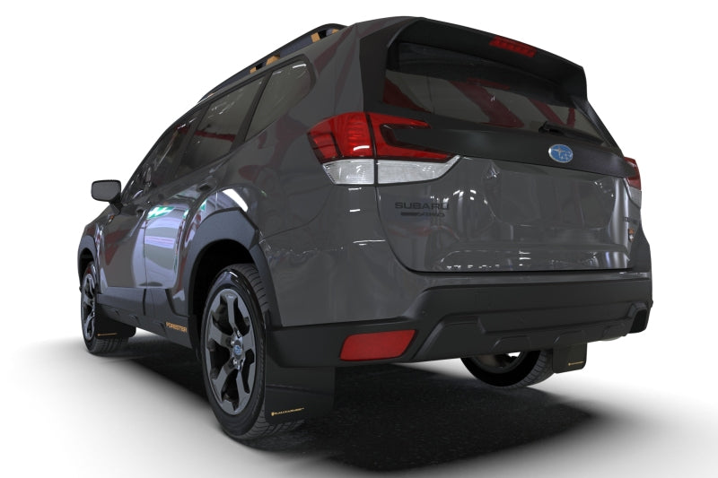 Rally Armor 22-24 Subaru Forester &amp; Wilderness Black UR Mud Flap w/Blue Logo