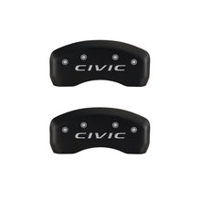 Load image into Gallery viewer, MGP 4 Caliper Covers Engraved Front 2016/CIVIC Engraved Rear 2016/CIVIC Red finish silver ch