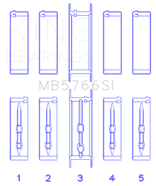 King Engine Bearings GM LS1/2/4/6 (Housing Bore +.010) (Size STD) Main Bearing Set