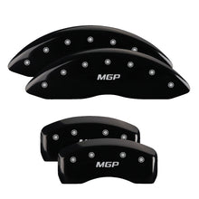 Load image into Gallery viewer, MGP 4 Caliper Covers Engraved Front &amp; Rear MGP Black Finish Silver Char 2017 Toyota Corolla IM
