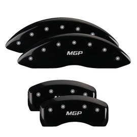 MGP 4 Caliper Covers Engraved Front & Rear MGP Black Finish Silver Char 2017 Toyota Corolla IM
