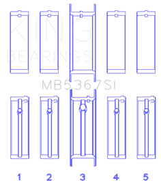 King Engine Bearings GMC 2.4L (146cu) I4 Ecotec Main Bearing Set