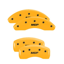MGP 4 Caliper Covers Engraved Front & Rear MGP Yellow Finish Black Char 2005 Honda Accord