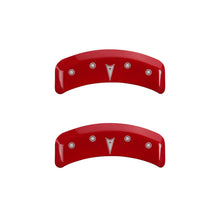 Load image into Gallery viewer, MGP 4 Caliper Covers Engraved Front Pontiac Engraved Rear Arrow Red finish silver ch