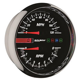 Autometer Pro-Cycle Gauge Tach/Speedo 4 1/2in 8K Rpm/120 Mph Black
