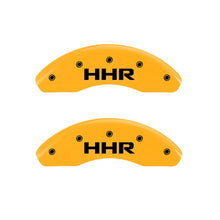 Load image into Gallery viewer, MGP 2 Caliper Covers Engraved Front &amp; Rear HHR Yellow Finish Black Char 2010 Chevy HHR