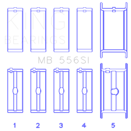 King Engine Bearings Chevrolet 396/400/427/502 (Undersize 0.30in) SI-Series Main Bearing Set