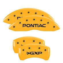 Load image into Gallery viewer, MGP 4 Caliper Covers Engraved Front Pontiac Rear Gxp Yellow Finish Black Char 2008 Pontiac G8
