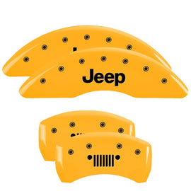MGP 4 Caliper Covers Engraved Front & Rear MOPAR Yellow finish black ch