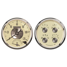 Load image into Gallery viewer, AutoMeter Gauge Kit 2 Pc. Quad &amp; Tach/Speedo 5in. Prestige Antique. Ivory