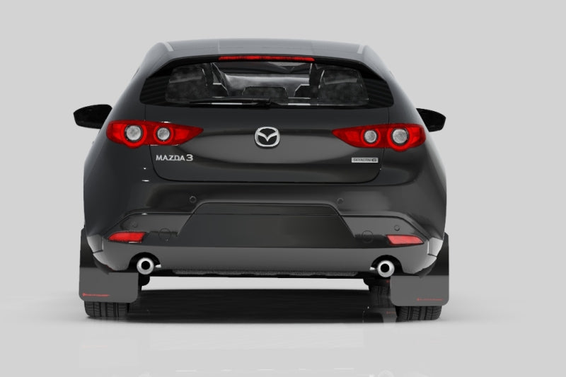 Rally Armor 19-22 Mazda3 GT Sport Hatch White UR Mud Flap w/ Black Logo