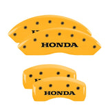 MGP 4 Caliper Covers Engraved F & R Honda Yellow Finish Black Char 2011 Honda Accord Crosstour