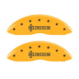 MGP 4 Caliper Covers Engraved Fr Lincoln Rr Star Logo Yellow Finish Blk Char 2003 Lincoln Navigator