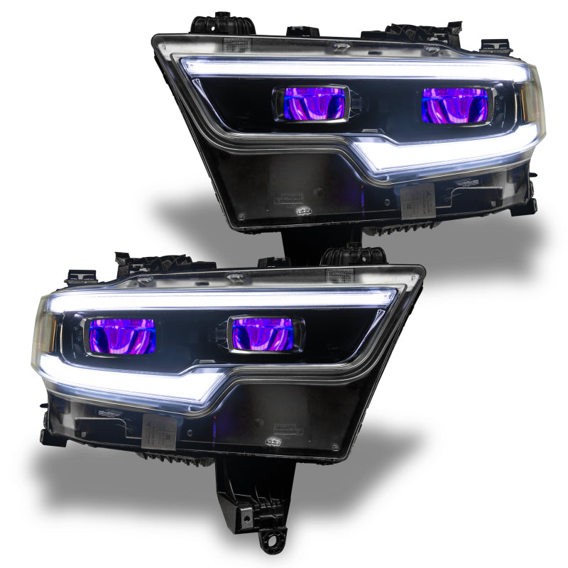 Oracle 19-21 RAM 1500 RGB Headlight Demon Eye Kit - LED Projector - w/o Controller